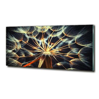 Cuadro decorativo de vidrio para salón horizontal Dientes de león