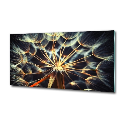 Cuadro decorativo de vidrio para salón horizontal Dientes de león