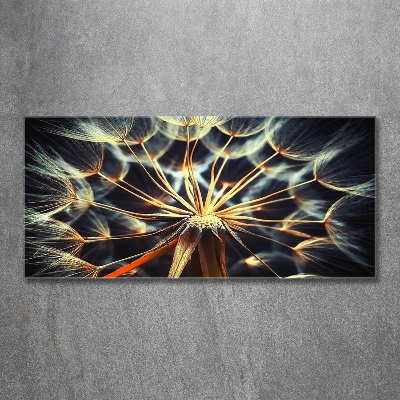 Cuadro decorativo de vidrio para salón horizontal Dientes de león