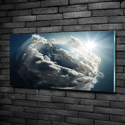 Foto en cristal de alta calidad con impresión uv horizontal Planeta Tierra
