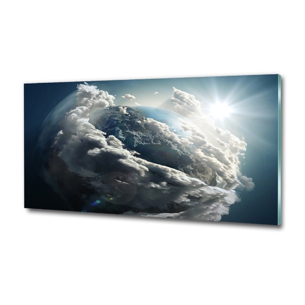 Foto en cristal de alta calidad con impresión uv horizontal Planeta Tierra