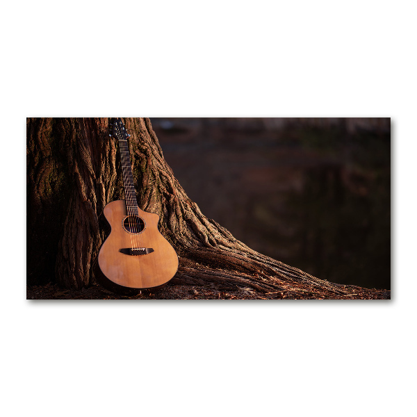 Cuadro de cristal templado moderno horizontal guitarra acústica