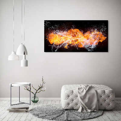 Impresión en cristal con acabado brillante horizontal Fuego contra agua