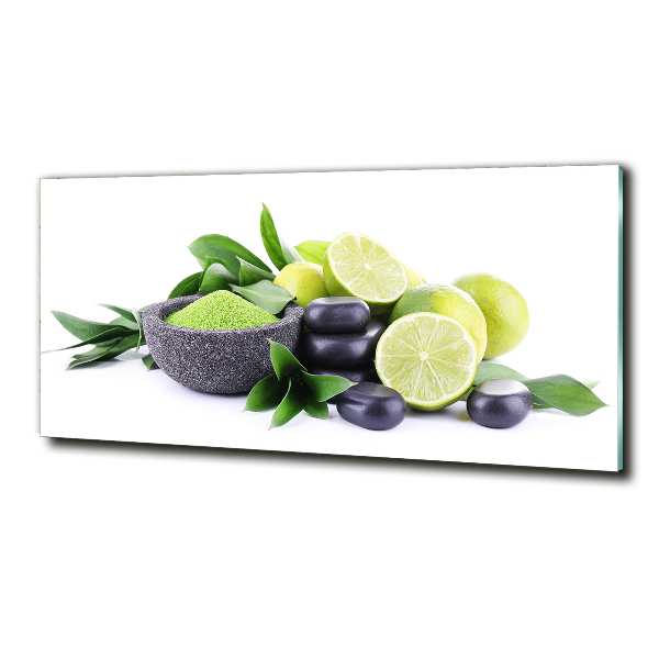 Cuadro decorativo de vidrio para salón horizontal Limas y piedras