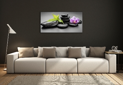 Cuadro de cristal templado moderno horizontal Piedras zen