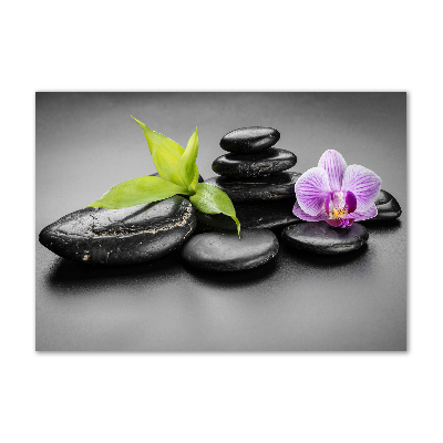 Cuadro de cristal templado moderno horizontal Piedras zen