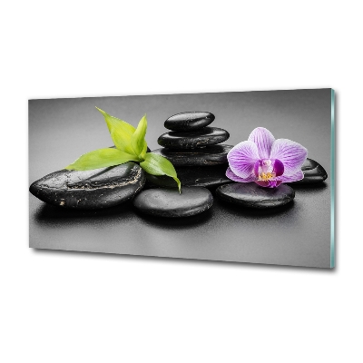 Cuadro de cristal templado moderno horizontal Piedras zen