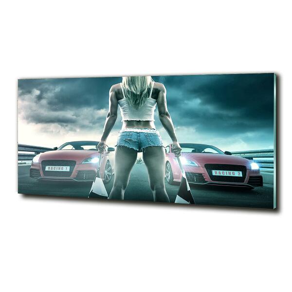 Foto en cristal de alta calidad con impresión uv horizontal El inicio de la carrera