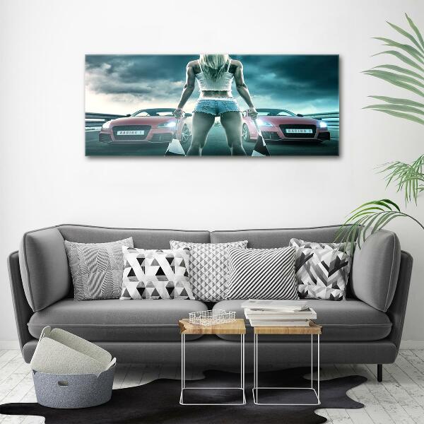 Foto en cristal de alta calidad con impresión uv horizontal El inicio de la carrera