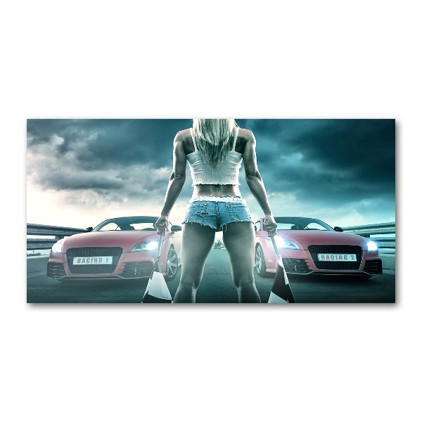 Foto en cristal de alta calidad con impresión uv horizontal El inicio de la carrera