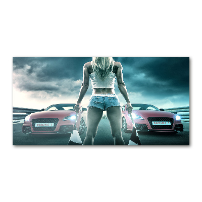 Foto en cristal de alta calidad con impresión uv horizontal El inicio de la carrera