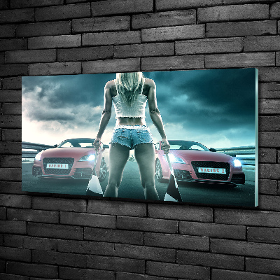 Foto en cristal de alta calidad con impresión uv horizontal El inicio de la carrera