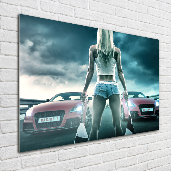 Foto en cristal de alta calidad con impresión uv horizontal El inicio de la carrera