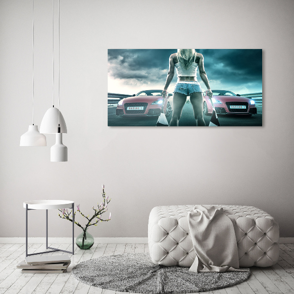 Foto en cristal de alta calidad con impresión uv horizontal El inicio de la carrera