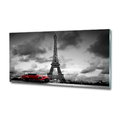 Cuadro de cristal templado moderno horizontal Torre Eiffel de París