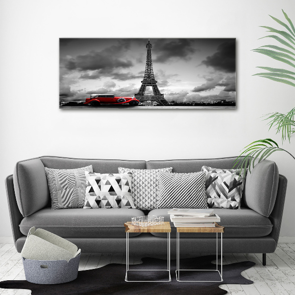 Cuadro de cristal templado moderno horizontal Torre Eiffel de París