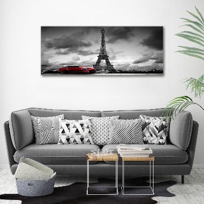 Cuadro de cristal templado moderno horizontal Torre Eiffel de París