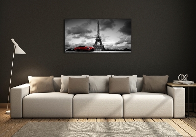 Cuadro de cristal templado moderno horizontal Torre Eiffel de París