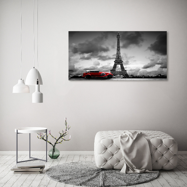 Cuadro de cristal templado moderno horizontal Torre Eiffel de París