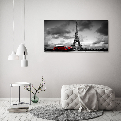 Cuadro de cristal templado moderno horizontal Torre Eiffel de París