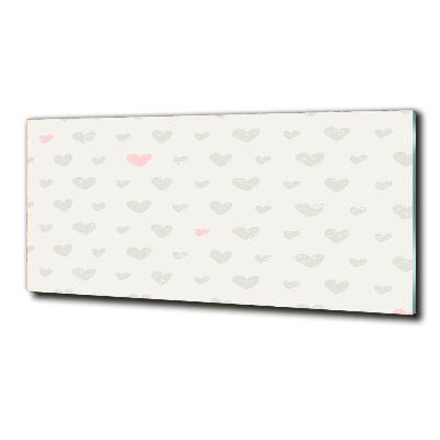 Cuadro decorativo de vidrio para salón horizontal Fondo de corazones
