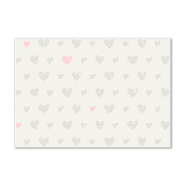 Cuadro decorativo de vidrio para salón horizontal Fondo de corazones