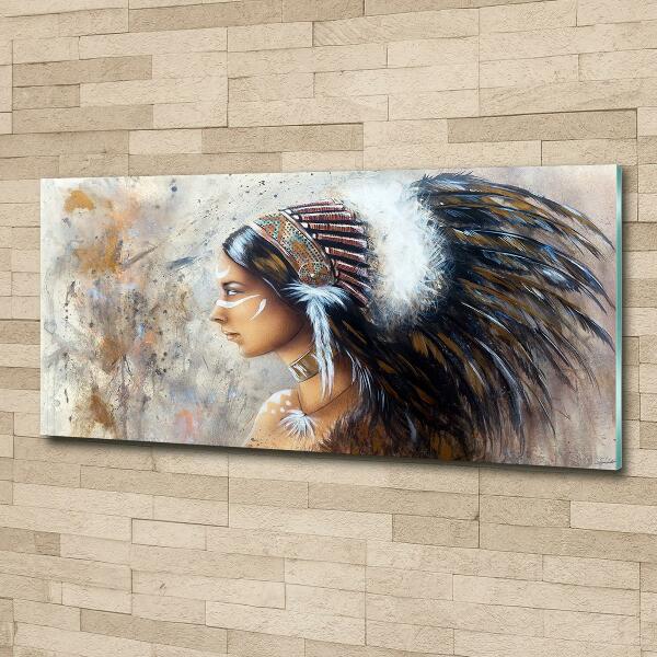Cuadro de cristal templado moderno horizontal mujer india