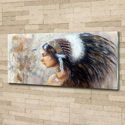 Cuadro de cristal templado moderno horizontal mujer india