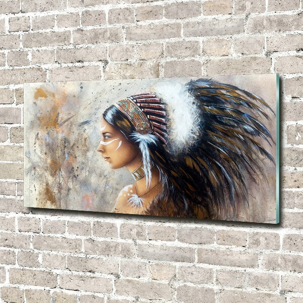 Cuadro de cristal templado moderno horizontal mujer india