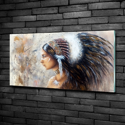 Cuadro de cristal templado moderno horizontal mujer india