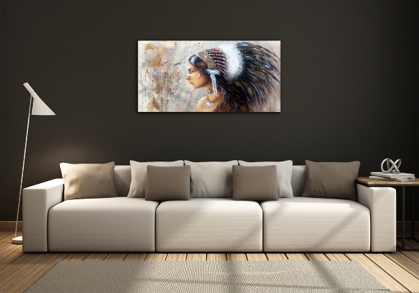 Cuadro de cristal templado moderno horizontal mujer india