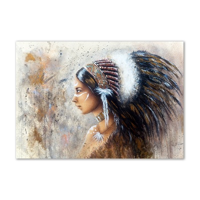 Cuadro de cristal templado moderno horizontal mujer india