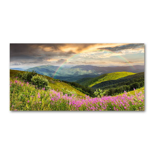 Foto en cristal de alta calidad con impresión uv horizontal paisaje de montaña