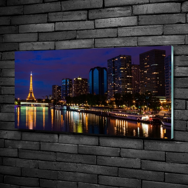 Foto en cristal de alta calidad con impresión uv horizontal París de noche