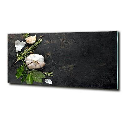 Cuadro decorativo de vidrio para salón horizontal Ajo