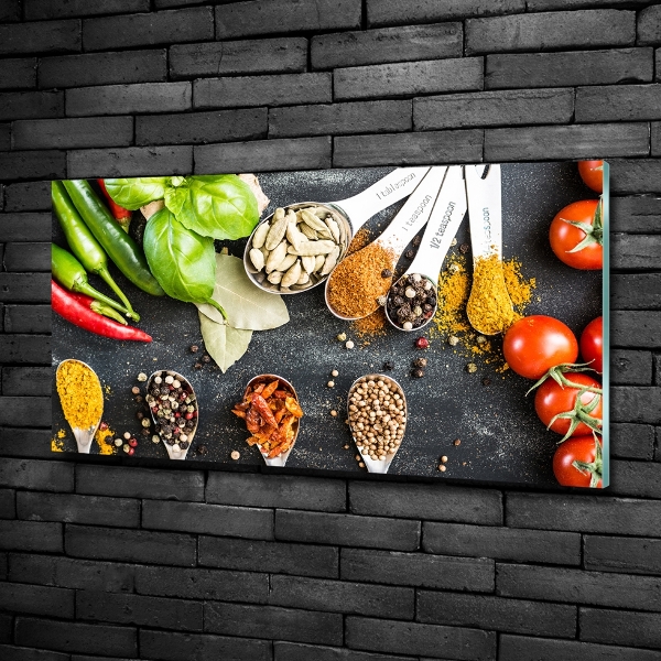 Cuadro decorativo de vidrio para salón horizontal Mezcla de especias