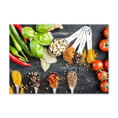 Cuadro decorativo de vidrio para salón horizontal Mezcla de especias