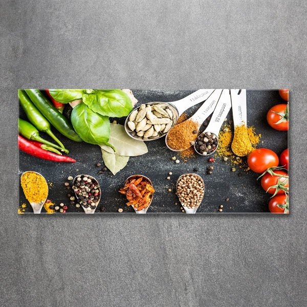 Cuadro decorativo de vidrio para salón horizontal Mezcla de especias