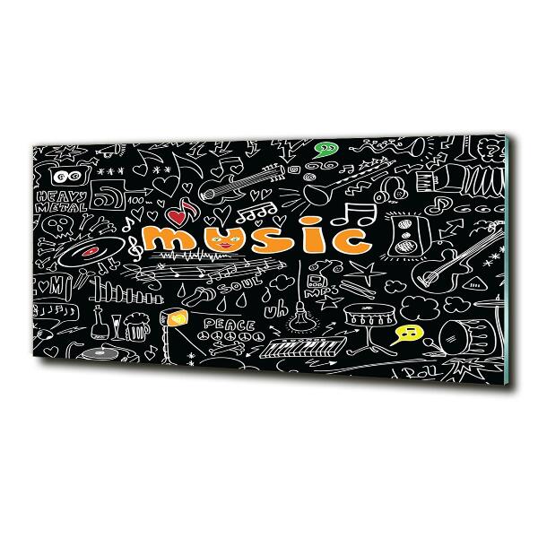 Impresión en cristal con acabado brillante horizontal Símbolos musicales