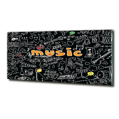 Impresión en cristal con acabado brillante horizontal Símbolos musicales