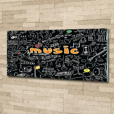 Impresión en cristal con acabado brillante horizontal Símbolos musicales