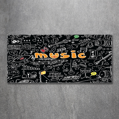 Impresión en cristal con acabado brillante horizontal Símbolos musicales