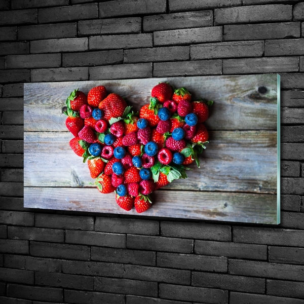 Foto en cristal de alta calidad con impresión uv horizontal Corazón de fruta