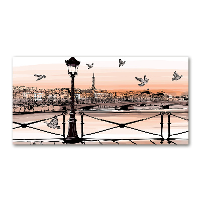 Impresión en cristal con acabado brillante horizontal Crepúsculo en París