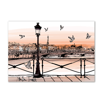 Impresión en cristal con acabado brillante horizontal Crepúsculo en París