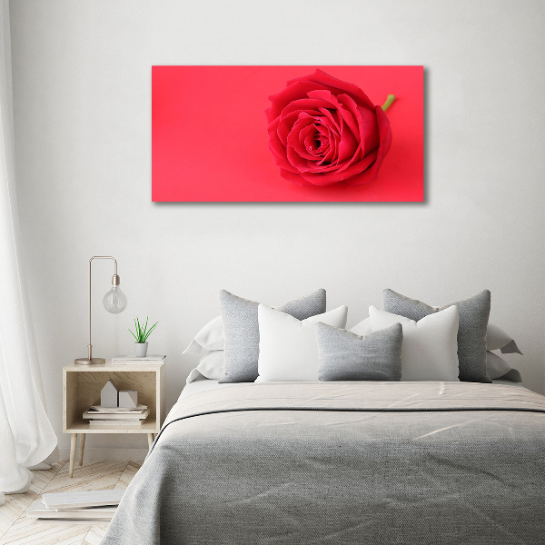 Impresión en cristal con acabado brillante horizontal Rosa roja