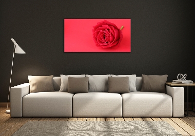 Impresión en cristal con acabado brillante horizontal Rosa roja
