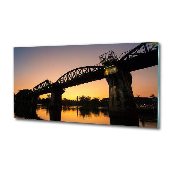 Cuadro de cristal templado moderno horizontal Puente en Tailandia