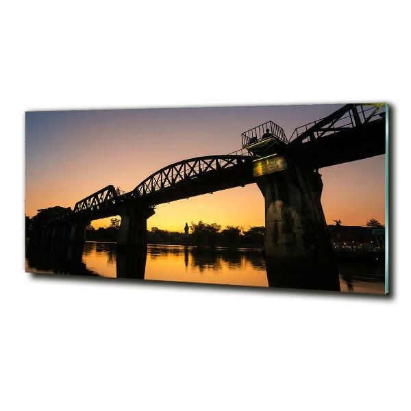 Cuadro de cristal templado moderno horizontal Puente en Tailandia