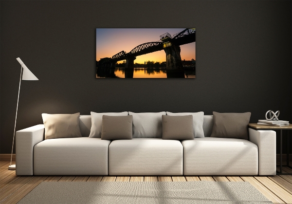 Cuadro de cristal templado moderno horizontal Puente en Tailandia